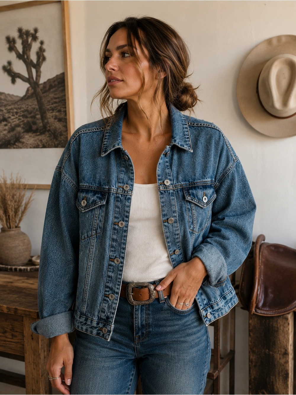 Wild Fable Denim Jacket Medium Western Style 100% Cotton